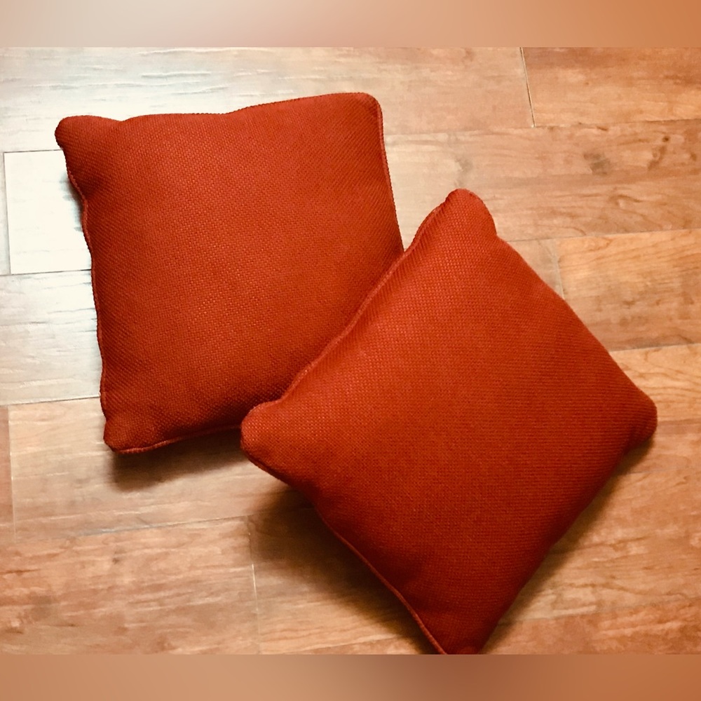 Two Burnt Orange Accent Pillow’s